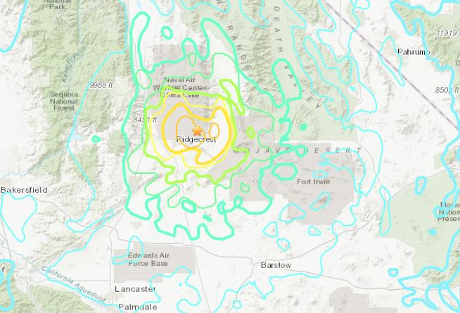 Động đất 6,6 độ gần bãi thử nghiệm vũ khí China Lake của Hải quân Mỹ ảnh 1