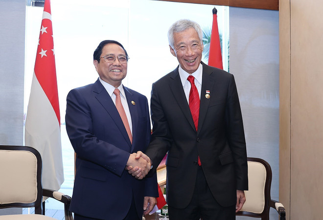 Thủ tướng Phạm Minh Chính gặp Thủ tướng Singapore Lý Hiển Long ảnh 2