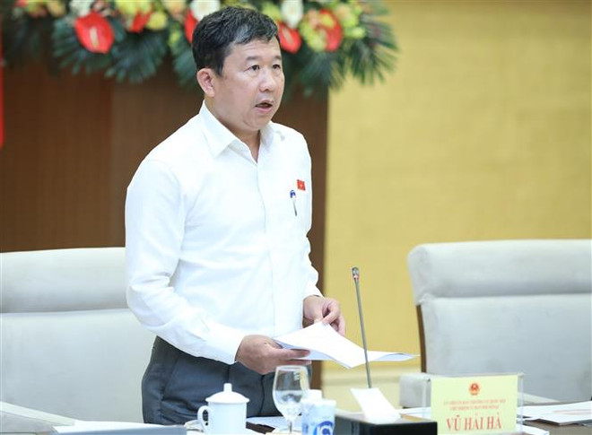 Chủ nhiệm Ủy ban Đối ngoại, Phó Chủ tịch Tổ chức Nghị sỹ Hữu nghị Việt Nam Vũ Hải Hà phát biểu. (Ảnh: Minh Đức/TTXVN) Tổ chức Hội nghị Nghị sỹ Trẻ Toàn cầu lần 9: Ghi dấu ấn tốt đẹp về VN ảnh 2