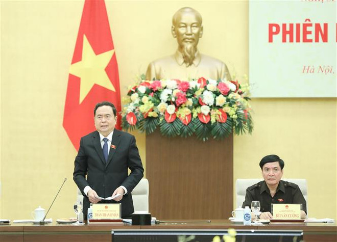 Phó Chủ tịch Thường trực Quốc hội Trần Thanh Mẫn chủ trì phiên họp. (Ảnh: Minh Đức/TTXVN) Tổ chức Hội nghị Nghị sỹ Trẻ Toàn cầu lần 9: Ghi dấu ấn tốt đẹp về VN ảnh 1