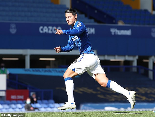 James có bàn thắng đầu tiên cho Everton. (Nguồn: Getty Images) Calvert-Lewin và James Rodriguez tỏa sáng giúp Eveton thắng đậm 5-2 ảnh 2