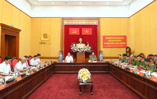 Triển khai kế hoạch kiểm tra Ban Thường vụ Đảng ủy Công an Trung ương ảnh 1