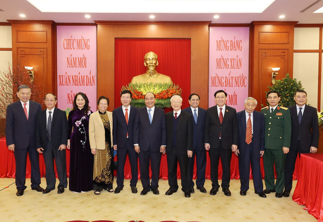 Tổng Bí thư chúc Tết lãnh đạo, nguyên lãnh đạo Đảng, Nhà nước ảnh 2
