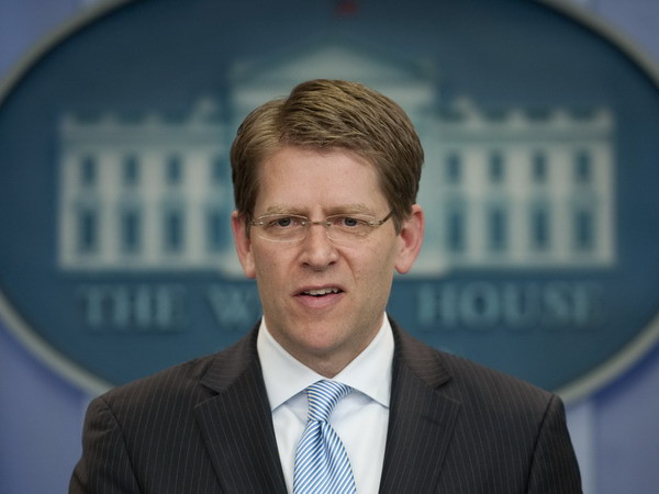 Người phát ngôn Nhà Trắng Jay Carney. (Nguồn: AFP/TTXVN) Mỹ lo ngại kế hoạch phóng thích tù nhân của Afghanistan ảnh 1