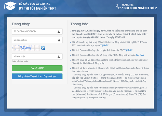 Từ ngày 4/5, thí sinh đăng ký dự thi tốt nghiệp THPT 2022 trực tuyến ảnh 1