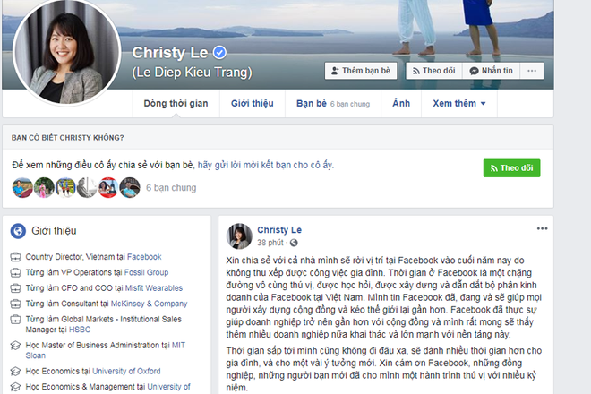 Bà Lê Diệp Kiều Trang sẽ không còn là Giám đốc Facebook Việt Nam ảnh 1