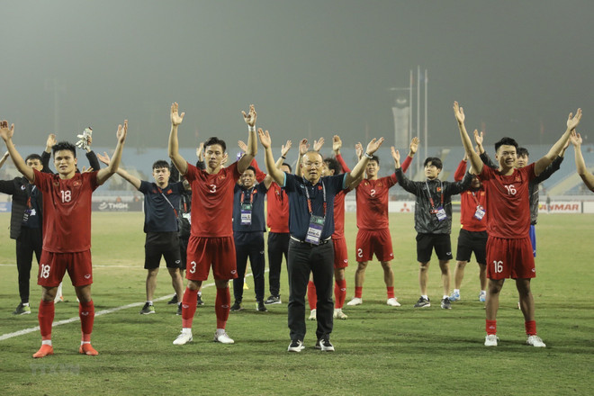 Tuyển Việt Nam lập kỷ lục với chuỗi 7 trận liên tiếp không thủng lưới ở AFF Cup. (Ảnh: Minh Quyết/TTXVN) Nguyễn Tiến Linh đứng trước cơ hội lập nên kỳ tích tại AFF Cup ảnh 3