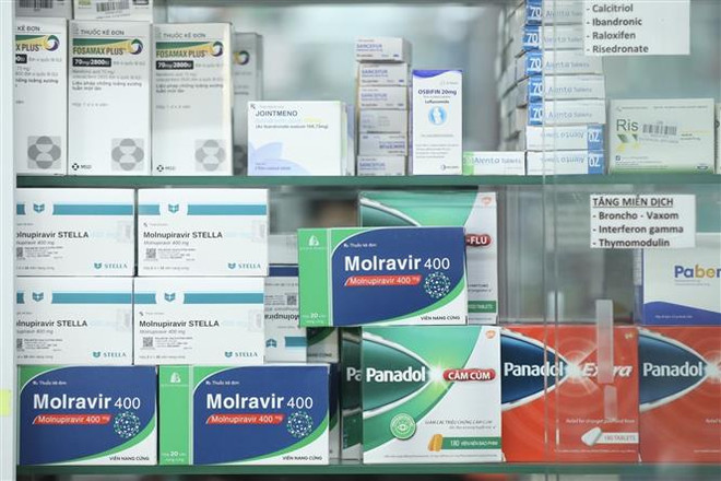 Thuốc kháng virus điều trị COVID-19 có thành phần hoạt chất chứa Molnupiravir. (Ảnh: Minh Quyết/TTXVN) Ngày 27/12: 211 ca mắc COVID-19, 21.933 liều vaccine được tiêm ảnh 1