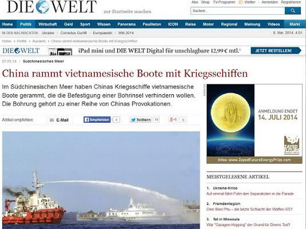 "Trung Quốc đã dùng tàu chiến đâm vào tàu kiểm ngư Việt Nam" ảnh 1