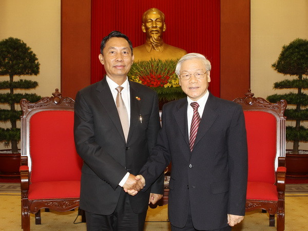 Tổng Bí thư Nguyễn Phú Trọng tiếp Chủ tịch Quốc hội Myanmar ảnh 1