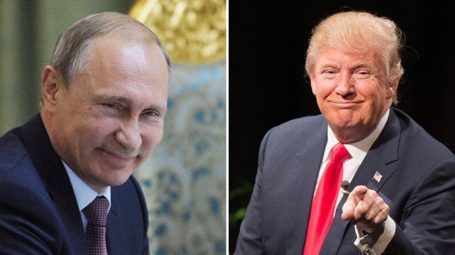Tổng thống đắc cử Mỹ Donald Trump (phải) và Tổng thống Nga Vladimir Putin. (Nguồn: BBC) Nga: Chính sách ngoại giao của ông Trump giống Tổng thống Putin ảnh 1