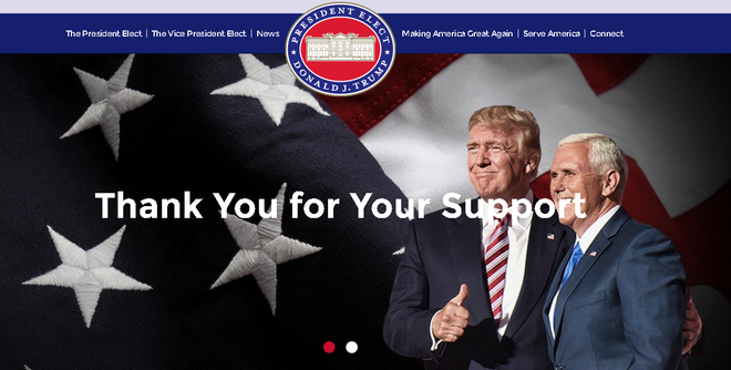 Đội ngũ chuyển giao quyền lực của ông Trump công bố trang web ảnh 1