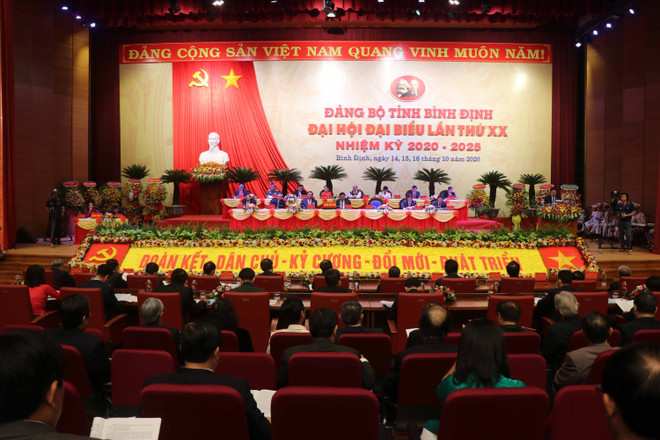 Quang cảnh Đại hội. (Ảnh: Phạm Kha-Nguyên Linh/TTXVN) Đưa Nghị quyết Đảng bộ tỉnh Bình Định lần thứ XX vào cuộc sống ảnh 1