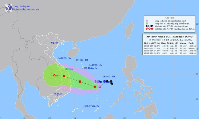 Áp thấp nhiệt đới di chuyển chậm, có thể thành bão giật tới cấp 10 ảnh 1