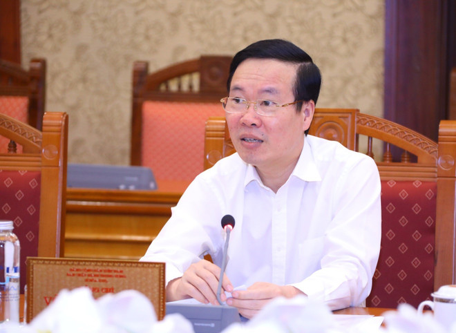 Thường trực Ban Bí thư Võ Văn Thưởng chủ trì giao ban công tác quý 3/2022. (Ảnh: Văn Điệp/TTXVN) Thường trực Ban Bí thư chủ trì giao ban công tác quý 3 năm 2022 ảnh 1
