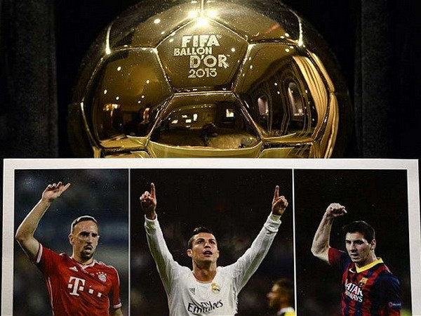Quả bóng vàng FIFA 2013 sẽ trao cho ai? (Nguồn: AFP) Quả bóng vàng FIFA 2013: Ronaldo, Ribery hay lại Messi? ảnh 1