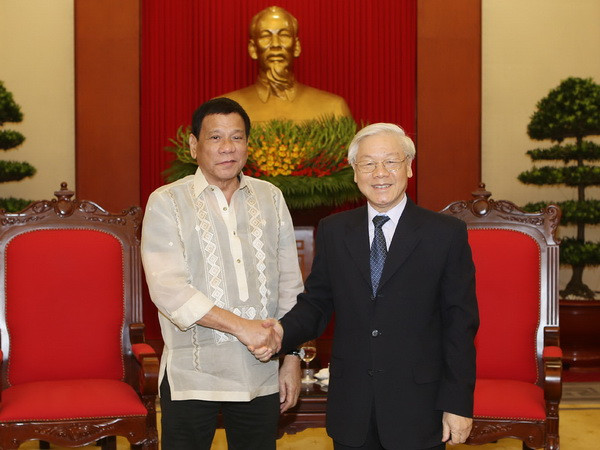 Tổng Bí thư Nguyễn Phú Trọng tiếp Tổng thống Philippines ảnh 1