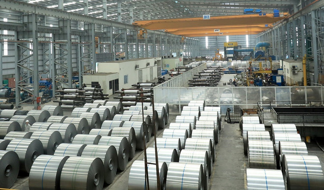Nhà máy Tôn Hòa Phát có quy mô 13ha tại khu công nghiệp Phố Nối A, tỉnh Hưng Yên. (Ảnh: Tuấn Anh/TTXVN) hoa phat.jpg
