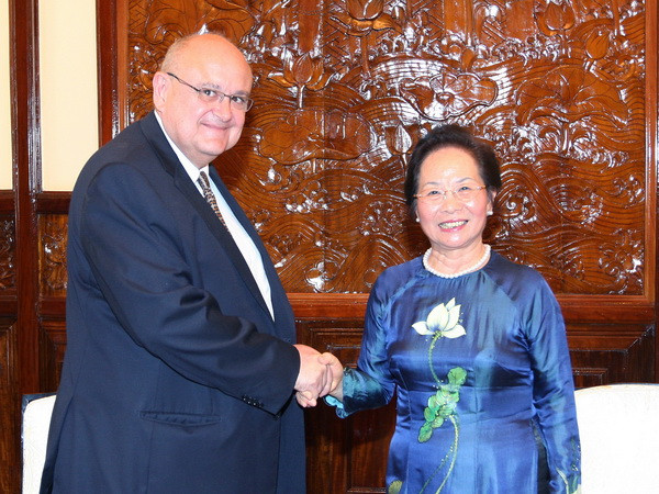 Phó Chủ tịch nước Nguyễn Thị Doan tiếp đại sứ Brazil Marco Antonio ảnh 1