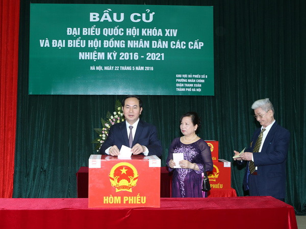 Chủ tịch nước Trần Đại Quang bỏ phiếu bầu cử tại quận Thanh Xuân ảnh 1