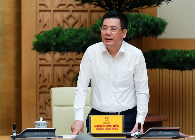Bộ trưởng Bộ Công Thương Nguyễn Hồng Diên phát biểu. (Ảnh: TTXVN phát) TTXVN_2308Phothutuong3.jpg