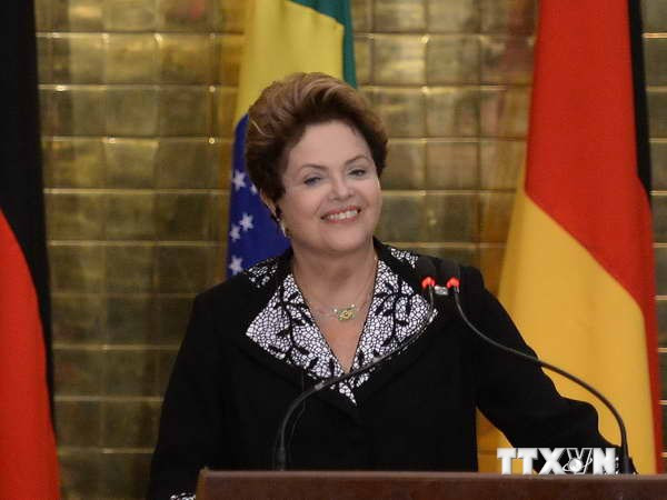 Tổng thống Brazil Dilma Rousseff. (Nguồn: AFP/TTXVN) Tổng thống tái đắc cử Brazil kêu gọi "đoàn kết, đối thoại" ảnh 1