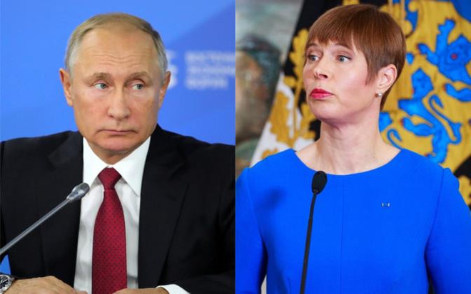 Tổng thống Nga Vladimir Putin và người đồng cấp Estonia Kersti Kaljulai. (Nguồn: RIA) Dấu hiệu cải thiện trong quan hệ giữa Nga và Estonia ảnh 1