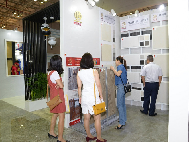 Gian hàng của PRIME tại Vietbuild Hồ Chí Minh 2017. (Ảnh: PV/Vietnam+) PRIME ra mắt các dòng sản phẩm mới "Chung cư đích thực” ảnh 1