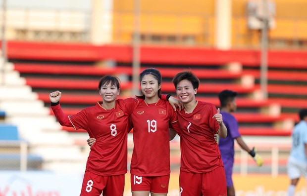 Tuyển Nữ Việt Nam đã sẵn sàng cho World Cup Nữ 2023. (Ảnh: Hoàng Linh/TTXVN) Lịch thi đấu của Đội tuyển Nữ Việt Nam tại VCK World Cup Nữ 2023 ảnh 1