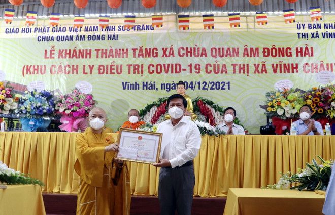 Sóc Trăng: Chùa Quan Âm Đông Hải đưa khu Tăng xá vào phục vụ cách ly ảnh 2