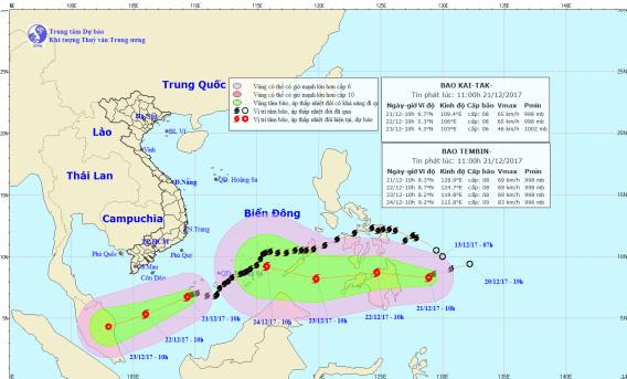 Bão số 15 suy yếu dần thành áp thấp nhiệt đới, bão Tembin giật cấp 11 ảnh 1