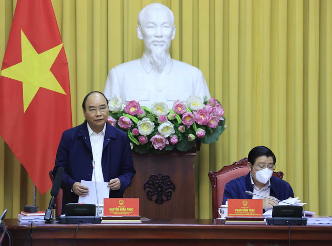 Chủ tịch nước Nguyễn Xuân Phúc phát biểu. (Ảnh: Thống Nhất/TTXVN) Chủ tịch nước: Đẩy nhanh tiến độ xây dựng Đề án về Nhà nước pháp quyền ảnh 1