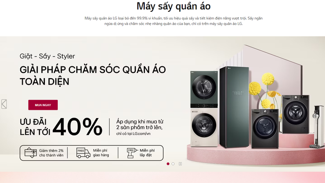 Siêu thị Nguyễn Kim ưu đãi lên tới 40% với sản phẩm máy sấy quần áo. may say quan ao.PNG