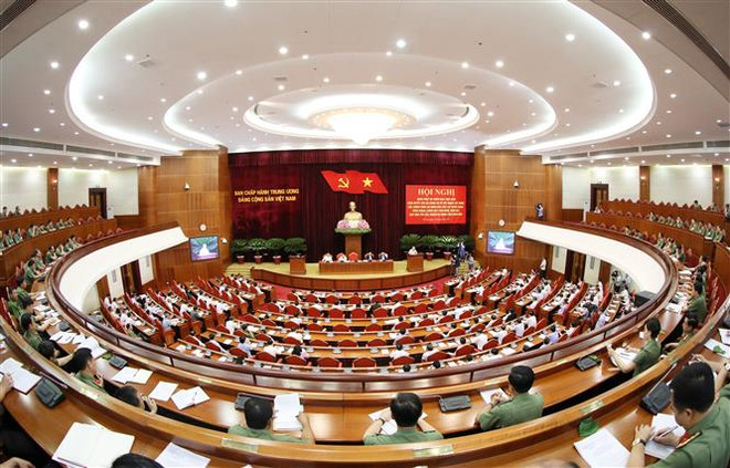 Quang cảnh hội nghị. (Ảnh: Phương Hoa/TTXVN) Xây dựng lực lượng CAND đáp ứng yêu cầu, nhiệm vụ trong tình hình mới ảnh 2
