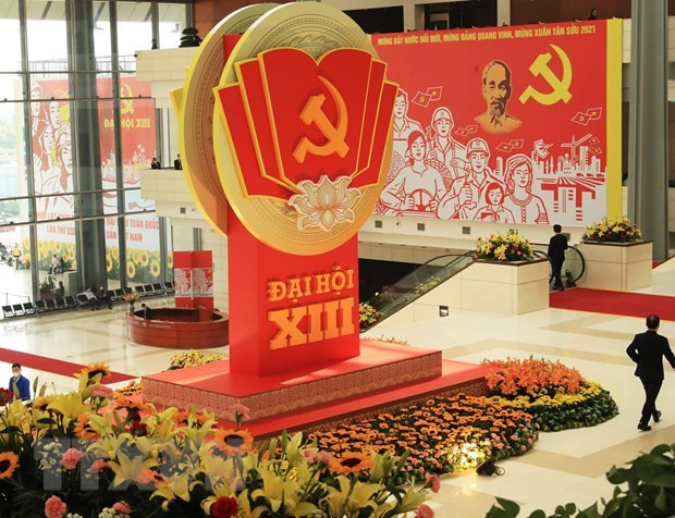 Không gian Trung tâm Hội nghị Quốc gia, nơi tổ chức Đại hội đại biểu toàn quốc lần thứ XIII của Đảng. (Nguồn: TTXVN) Đại hội Đảng XIII: Tầm nhìn và khát vọng hướng tới tương lai ảnh 2