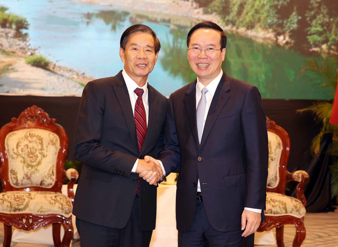 Chủ tịch nước tiếp Chủ tịch Ủy ban TW Mặt trận Lào Xây dựng Đất nước ảnh 1