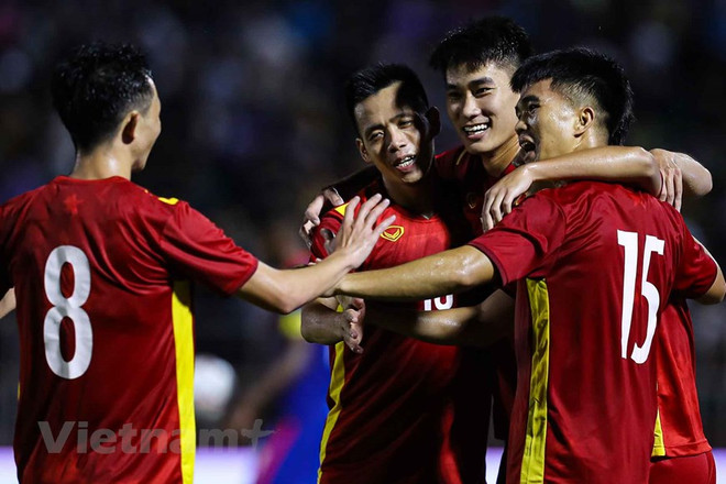 Tuyển Việt Nam hướng đến chiến thắng trước Ấn Độ. (Ảnh: Vietnam+) Link xem trực tiếp tuyển Việt Nam-tuyển Ấn Độ tranh chức vô địch ảnh 1