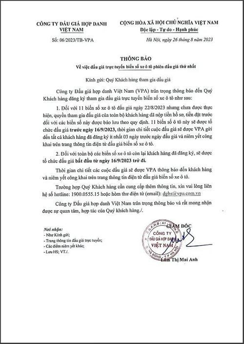 Bao giờ diễn ra phiên đấu giá biển số xe ôtô đẹp tiếp theo? ảnh 2