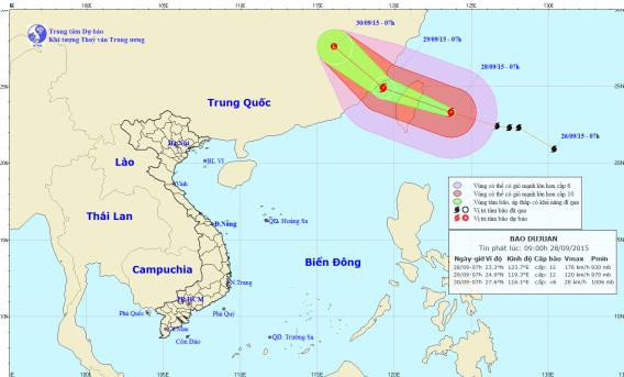 Bão Dujuan mạnh cấp 15 di chuyển chủ yếu theo hướng Tây Tây Bắc ảnh 1