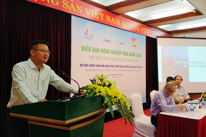 Ông Vũ Trường Ca cho biết, ứng dụng Blockchain sẽ xác định nguồn gốc và chất lượng sản phẩm rõ ràng. (Ảnh: T.H/Vietnam+) Ứng dụng Blockchain để minh bạch nguồn gốc, chất lượng sản phẩm ảnh 1