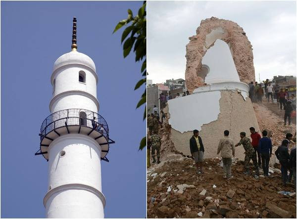Nepal: Tòa tháp cổ Dharahara sụp đổ, khiến nhiều người thiệt mạng ảnh 1