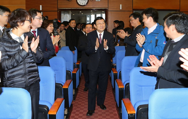 Chủ tịch nước thăm, chúc Tết Tập đoàn Dầu khí Quốc gia Việt Nam ảnh 1