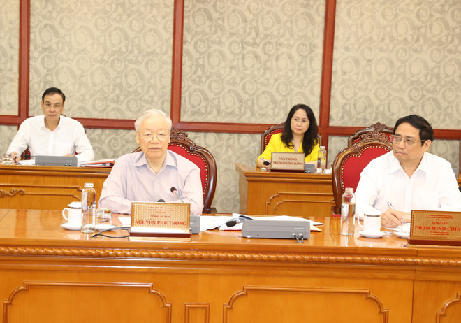 Tổng Bí thư chủ trì cuộc họp Bộ Chính trị, Ban Bí thư về Nghị quyết 23 ảnh 6