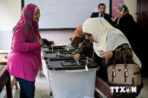 Cử tri Ai Cập bỏ phiếu trong cuộc trưng cầu dân ý về hiến pháp mới tại Cairo. (Nguồn: AFP/TTXVN) EU tham gia giám sát cuộc bầu cử Tổng thống tại Ai Cập ảnh 1