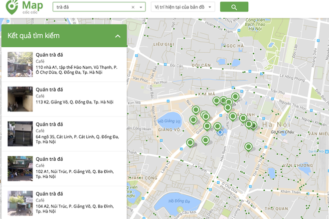 Quán trà đá cũng được cập nhật trên bản đồ số của Cốc Cốc ảnh 1