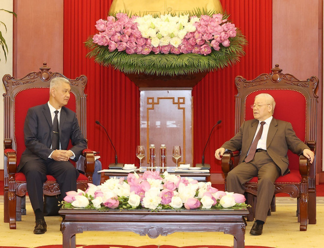 Tổng Bí thư Nguyễn Phú Trọng tiếp Bí thư Trung ương Đảng NDCM Lào ảnh 1