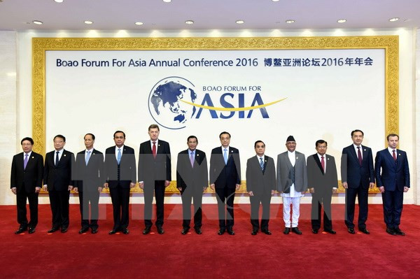 Lãnh đạo cấp cao các nước tại lễ khai mạc Diễn đàn châu Á Bác Ngao 2016. (Nguồn: THX/TTXVN) Khai mạc Diễn đàn châu Á Bác Ngao năm 2017 tại Trung Quốc ảnh 1