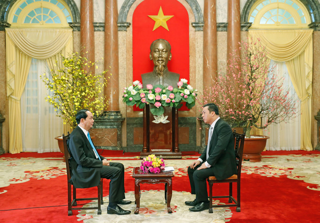 Hình ảnh Chủ tịch nước Trần Đại Quang với phóng viên chuyên trách ảnh 3