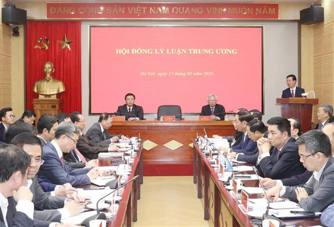 Thường trực Ban Bí thư Võ Văn Thưởng làm việc với Hội đồng Lý luận TW ảnh 1