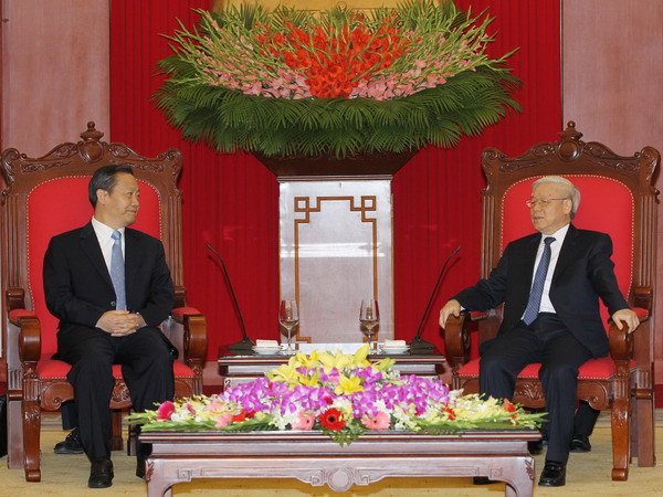 Tổng Bí thư tiếp Bí thư Đảng ủy Khu tự trị dân tộc Choang Quảng Tây ảnh 1